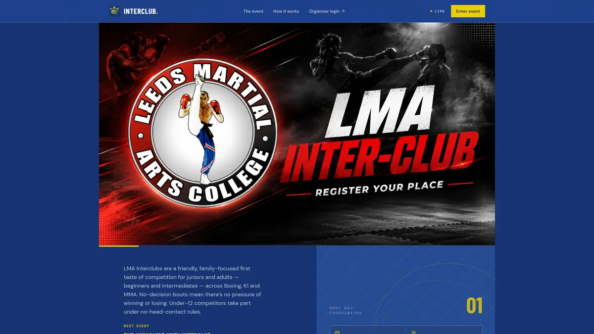 Lead Machine Pro custom business system dashboard example for LMA Interclub